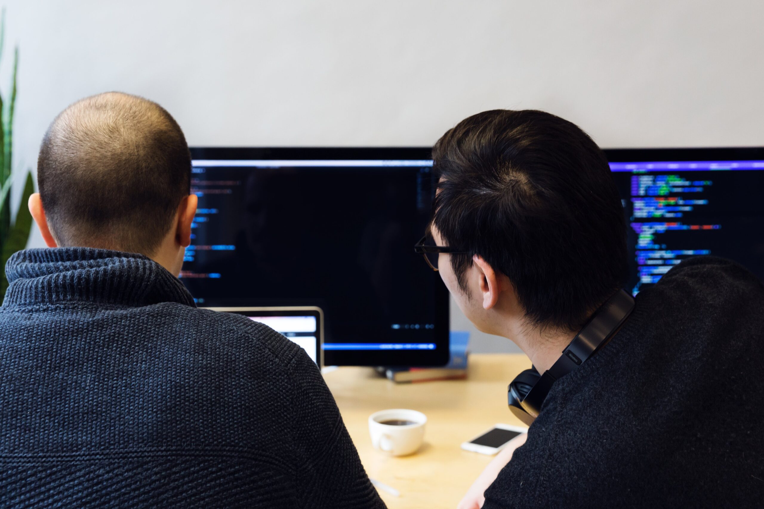 programmers-reviewing-code-on-computer programmers-reviewing-code-on-computer